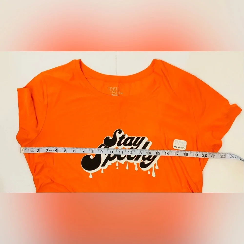 Time and Tru Maternity Graphic Tee Orange Size Large (12-14) Halloween Spooky - Picture 4 of 10